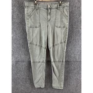 American Eagle Women’s Jeggings Moto Army Green Grunge Size 18